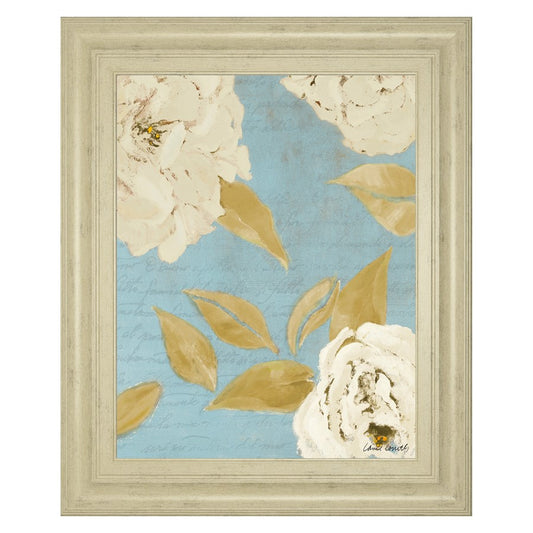 Classy Living Poetic Peonies 22x26in Wall Art | Transitional Ivory Bliss MDF Frame and Paper Print | Living Room & Bedroom Decor | 22 x 26 x | Model 8472