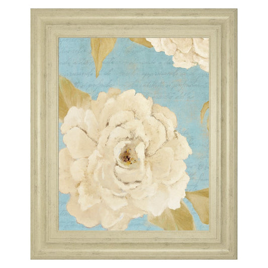Classy Living Poetic Peonies II 22x26in Wall Art | Transitional Ivory Bliss MDF Frame with Glass | Living Room & Bedroom Floral Decor | 1 x | Model 8473