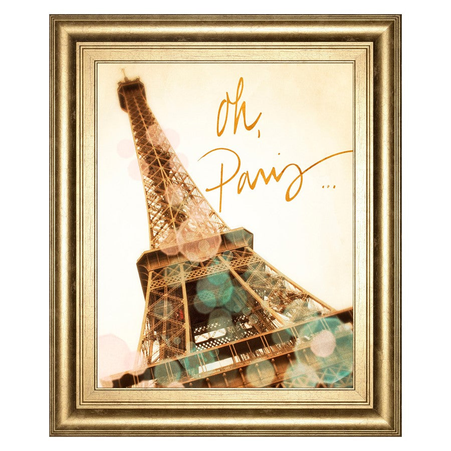 Classy Living Paris Glow Wall Art 22x26in | Transitional Gilded Radiance Frame | Living Room & Office Decor | 22 x 26 x 1 in | Model 8474