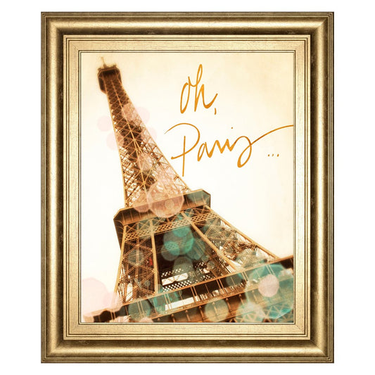 Classy Living Paris Glow Wall Art 22x26in | Transitional Gilded Radiance Frame | Living Room & Office Decor | 22 x 26 x 1 in | Model 8474