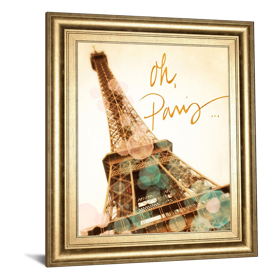 Classy Living Paris Glow Wall Art 22x26in | Transitional Gilded Radiance Frame | Living Room & Office Decor | 22 x 26 x 1 in | Model 8474