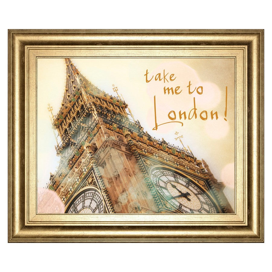 Classy Living London Dreamscape 26x22in Wall Art | Transitional Gilded Radiance MDF Frame | Living Room & Office Decor | 26 x 22 x 1 in | Model 8475