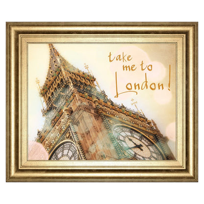 Classy Living London Dreamscape 26x22in Wall Art | Transitional Gilded Radiance MDF Frame | Living Room & Office Decor | 26 x 22 x 1 in | Model 8475