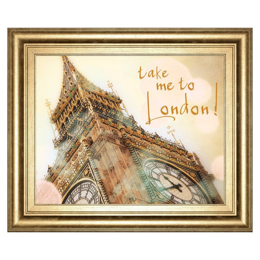 Classy Living London Dreamscape 26x22in Wall Art | Transitional Gilded Radiance MDF Frame | Living Room & Office Decor | 26 x 22 x 1 in | Model 8475