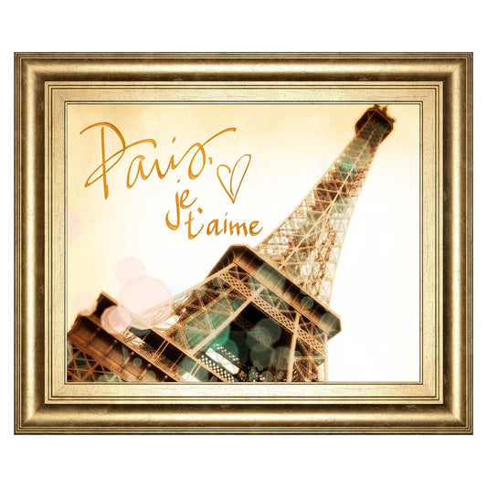 Classy Living Paris Romance Wall Art 26x22in | Transitional Gilded Radiance Frame | Living Room & Office Decor | 26 x 22 x 1 in | Model 8476