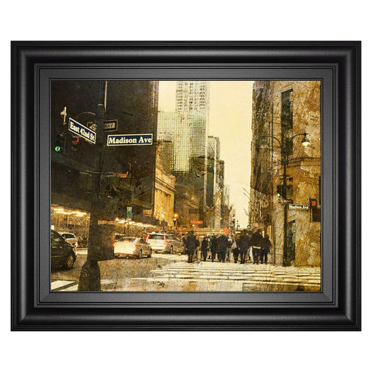 Classy Living Urban Intersection Wall Art 26x22in | Transitional Midnight Aura MDF Frame | Living Room & Office Decor | 26 x 22 x 1 in | Model 8482