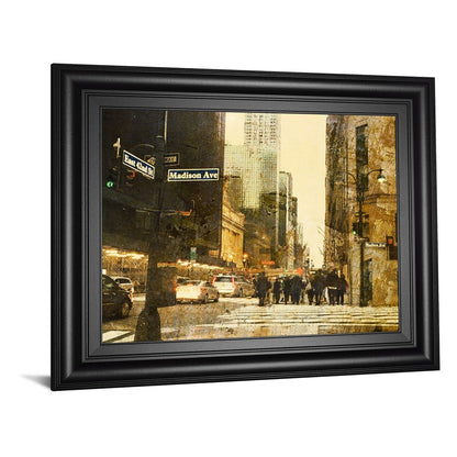 Classy Living Urban Intersection Wall Art 26x22in | Transitional Midnight Aura MDF Frame | Living Room & Office Decor | 26 x 22 x 1 in | Model 8482