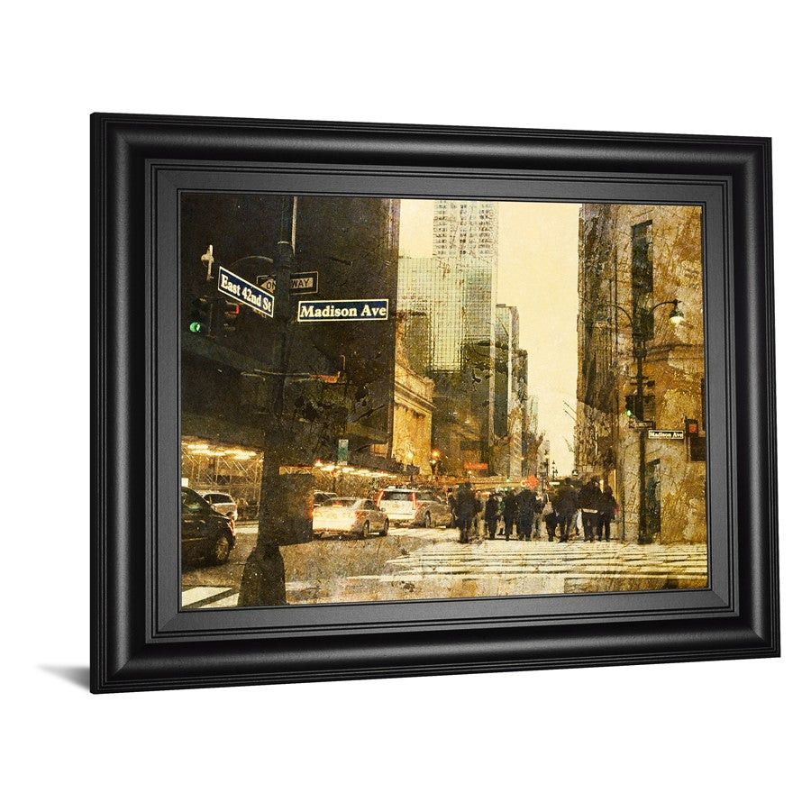 Classy Living Urban Intersection Wall Art 26x22in | Transitional Midnight Aura MDF Frame | Living Room & Office Decor | 26 x 22 x 1 in | Model 8482