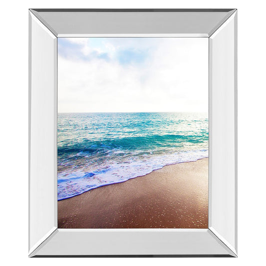 Classy Living Golden Sands 22x26in Wall Art | Contemporary Coastal Seascape with Mirrored Frame | Living Room & Bedroom Decor | 22 x 26 x 3 | Model 8484MF