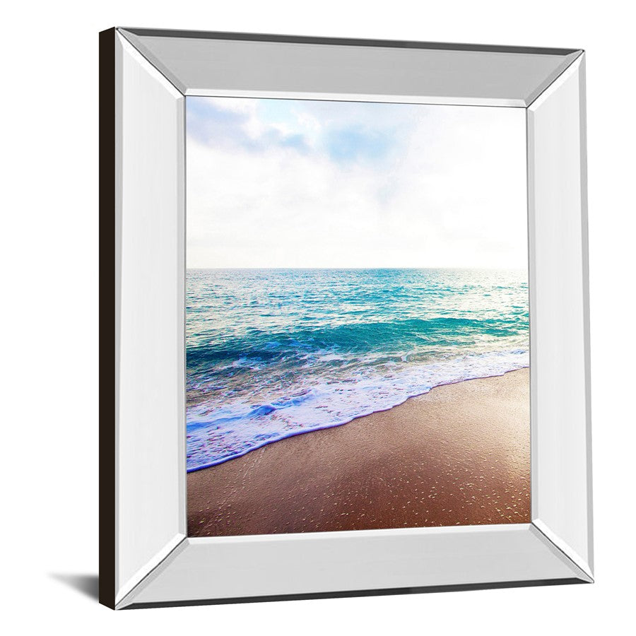 Classy Living Golden Sands 22x26in Wall Art | Contemporary Coastal Seascape with Mirrored Frame | Living Room & Bedroom Decor | 22 x 26 x 3 | Model 8484MF