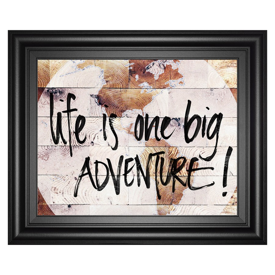 Classy Living Adventure Map Wall Art 26x22in | Transitional Midnight Aura MDF Frame | Living Room & Office Inspirational Decor | 26 x 22 x 1 | Model 8485