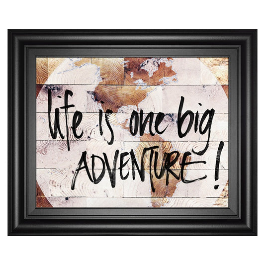 Classy Living Adventure Map Wall Art 26x22in | Transitional Midnight Aura MDF Frame | Living Room & Office Inspirational Decor | 26 x 22 x 1 | Model 8485