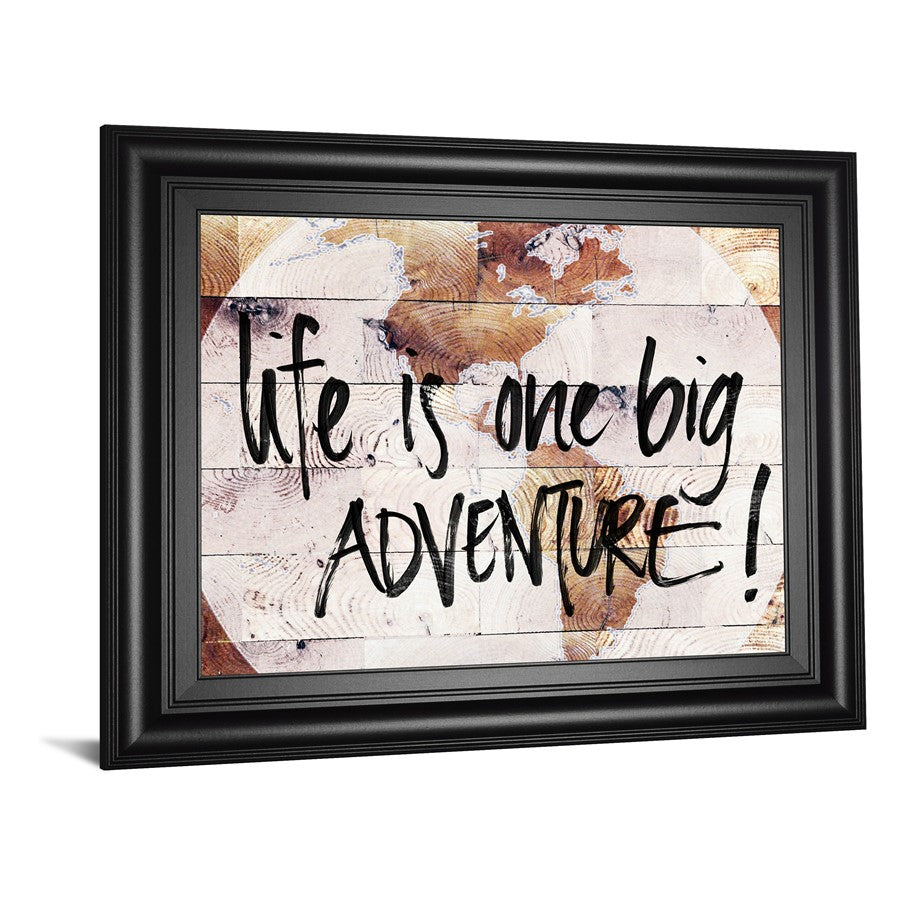 Classy Living Adventure Map Wall Art 26x22in | Transitional Midnight Aura MDF Frame | Living Room & Office Inspirational Decor | 26 x 22 x 1 | Model 8485
