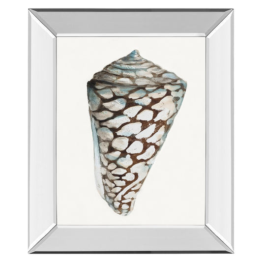 Classy Living Coastal Shell Wall Art 22x26in | Transitional Mirrored Frame | Living Room & Bedroom Decor | 22 x 26 x 3 in | Model 8489MF