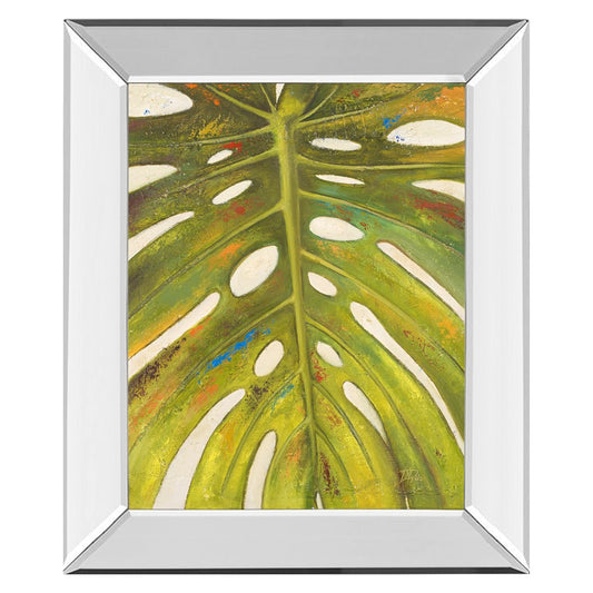 Classy Living Tropical Leaf II 22x26in Wall Art | Contemporary Multicolor Botanical on Mirrored Frame | Living Room & Bedroom Decor | 22 x | Model 8493MF