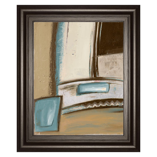 Classy Living Soothing Abstraction 22x26in Wall Art | Contemporary Multicolor Abstract on Paper in Dark Chocolate MDF Frame | Living Room | Model 8496