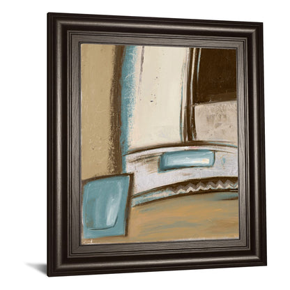 Classy Living Soothing Abstraction 22x26in Wall Art | Contemporary Multicolor Abstract on Paper in Dark Chocolate MDF Frame | Living Room | Model 8496