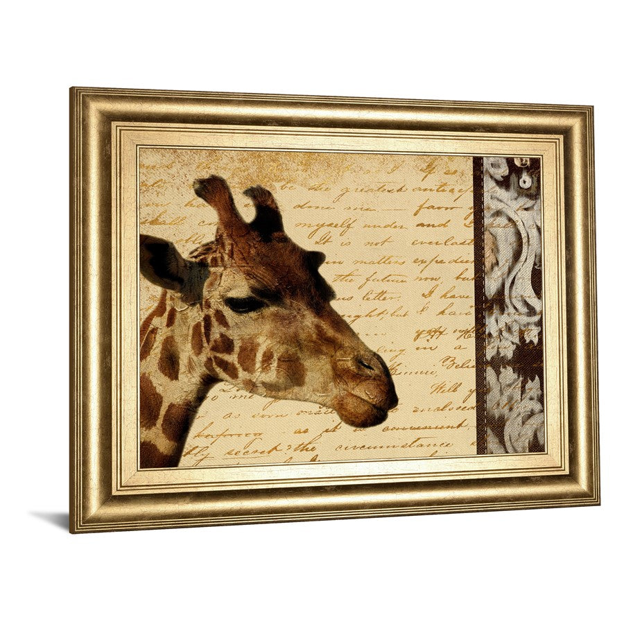 Classy Living Safari Giraffe Wall Art 26in H | Transitional Gilded Radiance MDF Frame | Living Room & Office Decor | 26 x 22 x 1 in | Model 8500