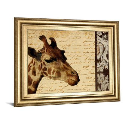 Classy Living Safari Giraffe Wall Art 26in H | Transitional Gilded Radiance MDF Frame | Living Room & Office Decor | 26 x 22 x 1 in | Model 8500
