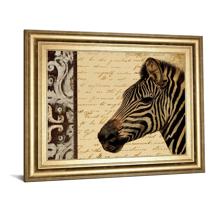 Classy Living Safari Zebra II 26x22in Wall Art | Transitional Gilded Radiance MDF Frame | Living Room & Office Graphic Art | 26 x 22 x 1 in | Model 8501