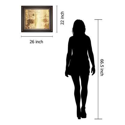 Classy Living Golden Post Script Wall Art 26x22in | Country/Farmhouse Dark Chocolate MDF Frame | Living Room & Bedroom Decor | 26 x 22 x 1 in | Model 8506