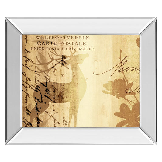 Classy Living Golden Post Script Wall Art 26x22in | Country Farmhouse Mirrored Frame | Living Room & Bedroom Wall Decor | 26 x 22 x 3 in | Model 8506MF