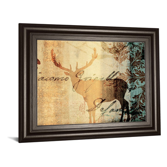 Classy Living Rustic Deer Silhouette Wall Art 26x22in | Country/Farmhouse Dark Chocolate MDF Frame | Living Room & Bedroom Wall Decor | 26 x | Model 8507