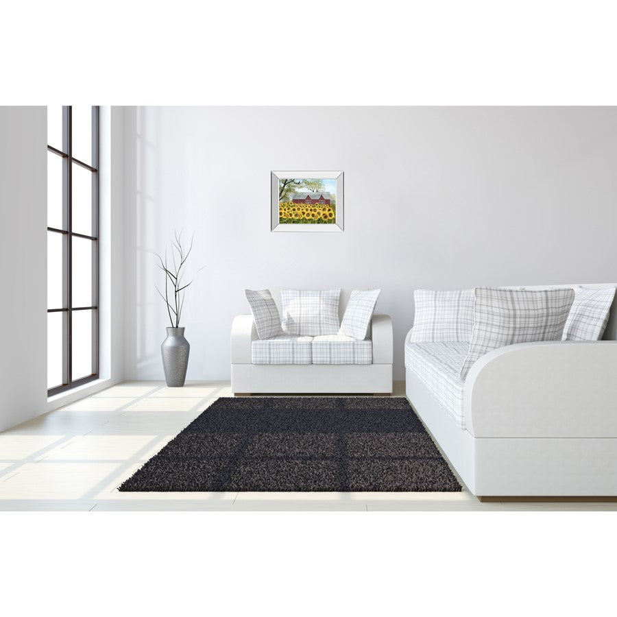Classy Living Sunflower Field Wall Art 26x22in | Traditional Mirrored Frame | Living Room & Kitchen Decor | 26 x 22 x 3 in | Model 8520MF