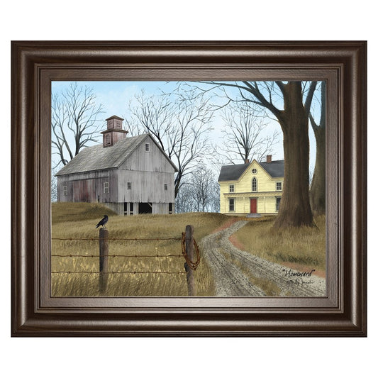 Classy Living Country Homestead Wall Art 26x22in | Traditional Framed Print, Cinnamon Mocha MDF Frame | Living Room & Office Decor | 26 x 22 | Model 8521