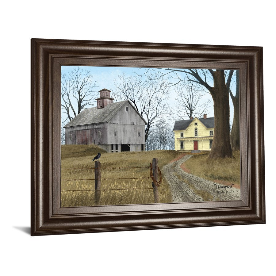 Classy Living Country Homestead Wall Art 26x22in | Traditional Framed Print, Cinnamon Mocha MDF Frame | Living Room & Office Decor | 26 x 22 | Model 8521