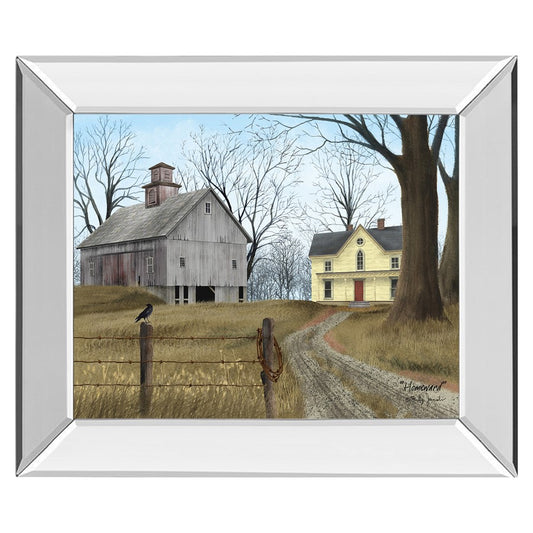 Classy Living Country Homestead 26x22in Wall Art | Traditional Mirrored Frame | Living Room & Office Decor | 26 x 22 x 3 in | Model 8521MF