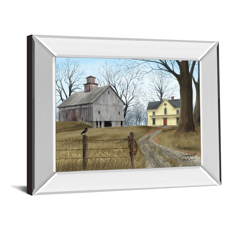 Classy Living Country Homestead 26x22in Wall Art | Traditional Mirrored Frame | Living Room & Office Decor | 26 x 22 x 3 in | Model 8521MF