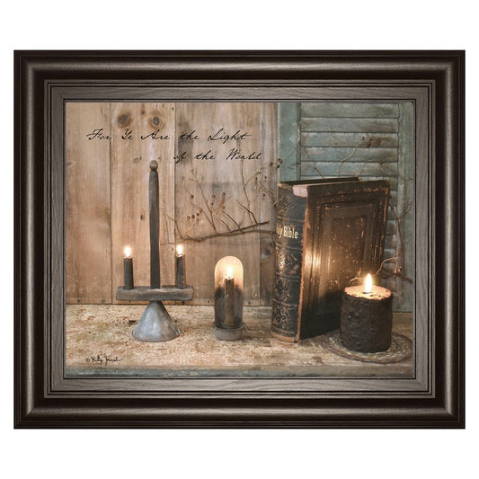 Classy Living Light of the World Wall Art 26x22in | Traditional Dark Chocolate MDF Frame | Living Room & Bedroom Faith-Inspired Decor | 1 x | Model 8522