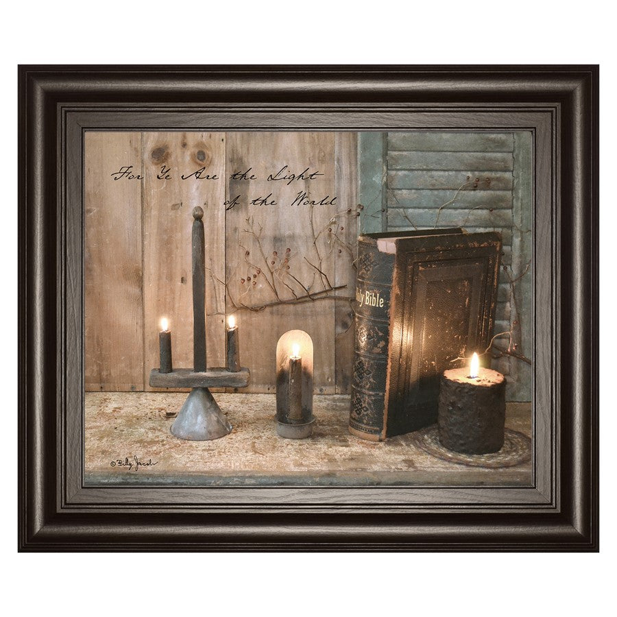 Classy Living Light of the World Wall Art 26x22in | Traditional Dark Chocolate MDF Frame | Living Room & Bedroom Faith-Inspired Decor | 1 x | Model 8522