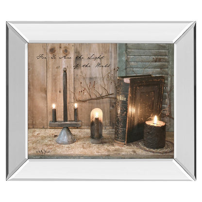 Classy Living Light of the World 26x22in Wall Art | Traditional Mirrored Frame | Living Room & Bedroom Inspirational Decor | 26 x 22 x 3 in | Model 8522MF