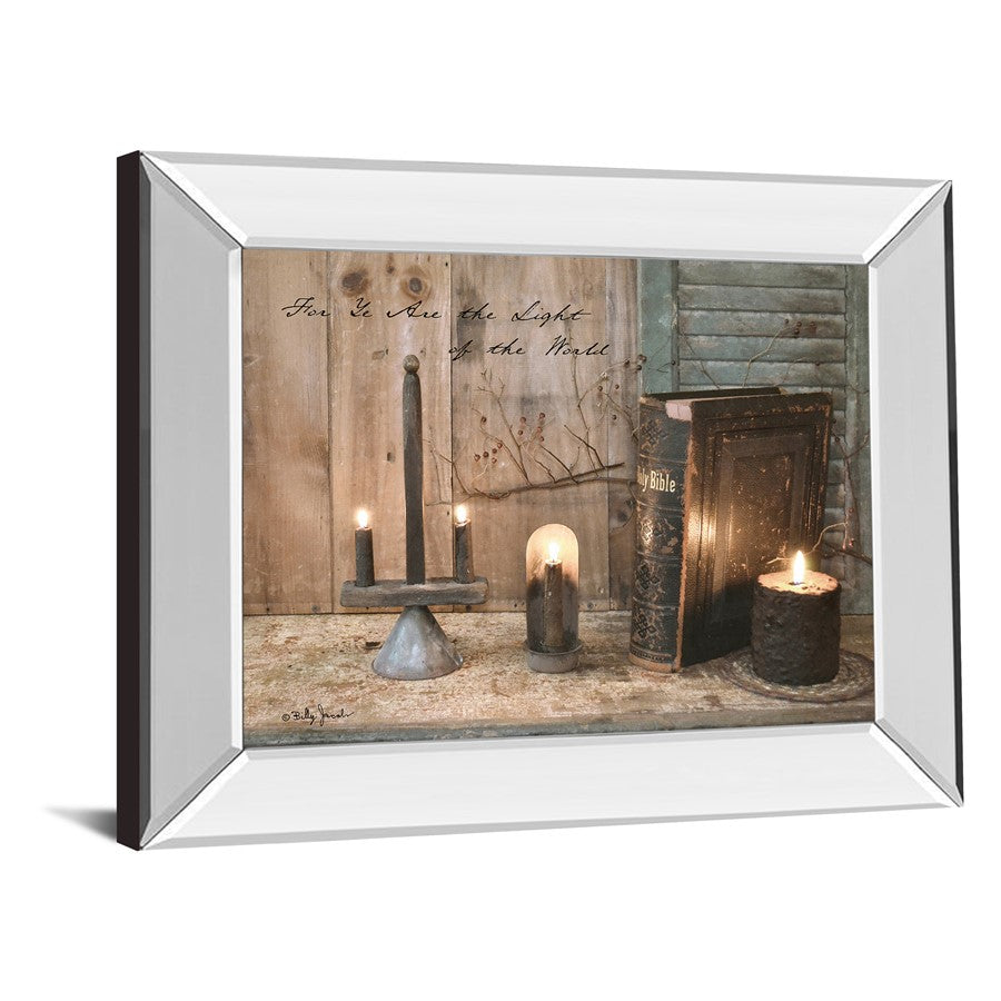 Classy Living Light of the World 26x22in Wall Art | Traditional Mirrored Frame | Living Room & Bedroom Inspirational Decor | 26 x 22 x 3 in | Model 8522MF