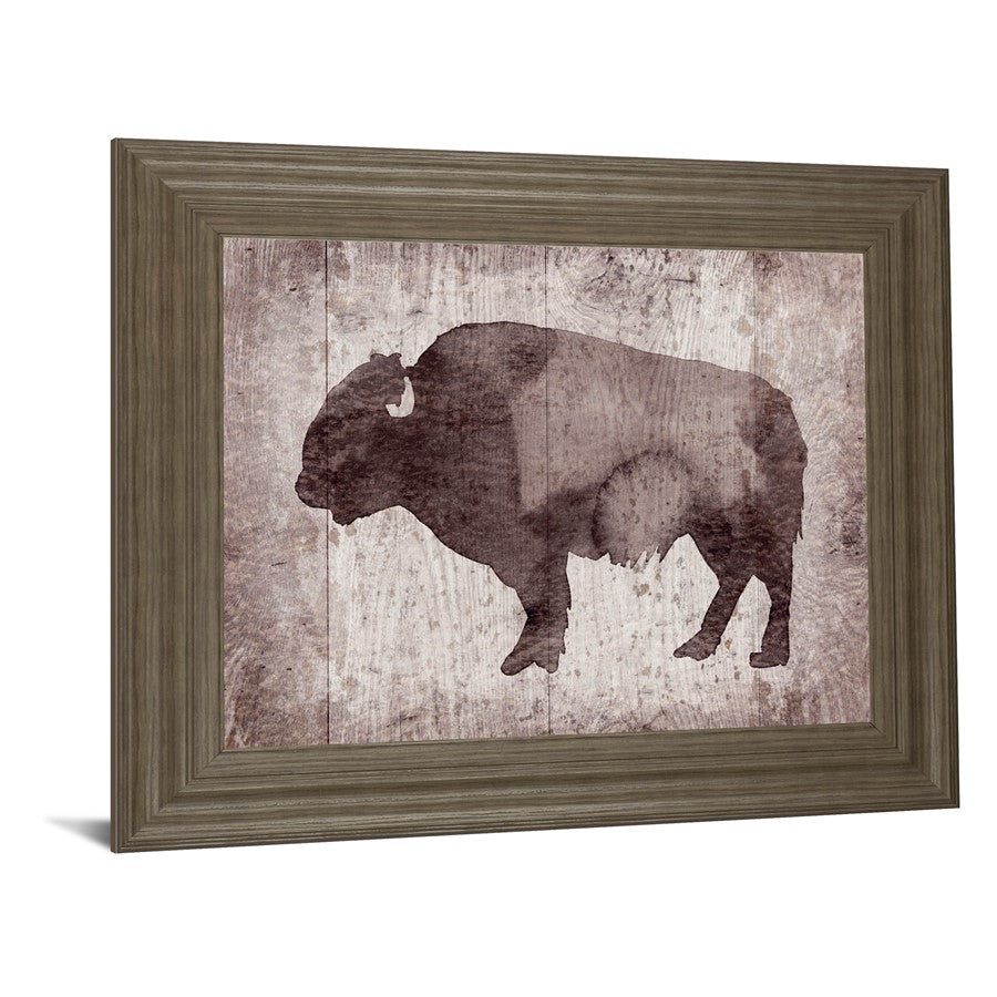 Classy Living Timber Bison Silhouette Wall Art 26x22in | Contemporary MDF Frame with Real Glass | Living Room & Office Decor | 1 x 26 x 22 in | Model 8531