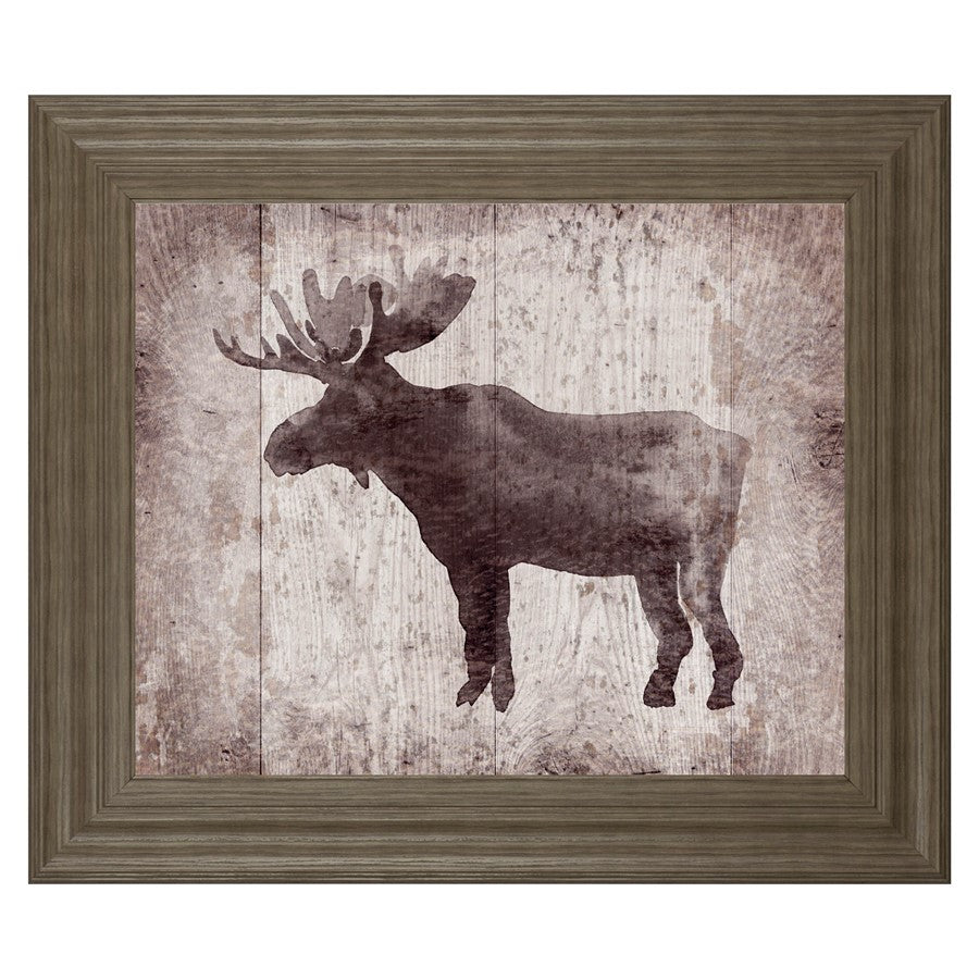Classy Living Elk Silhouette Wall Art 26x22in | Contemporary Tranquil Ash MDF Frame | Living Room & Office Nature Decor | 1 x 26 x 22 in | Model 8533