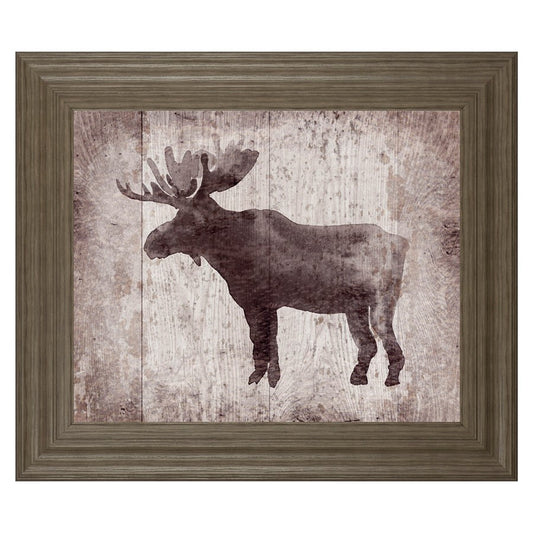 Classy Living Elk Silhouette Wall Art 26x22in | Contemporary Tranquil Ash MDF Frame | Living Room & Office Nature Decor | 1 x 26 x 22 in | Model 8533