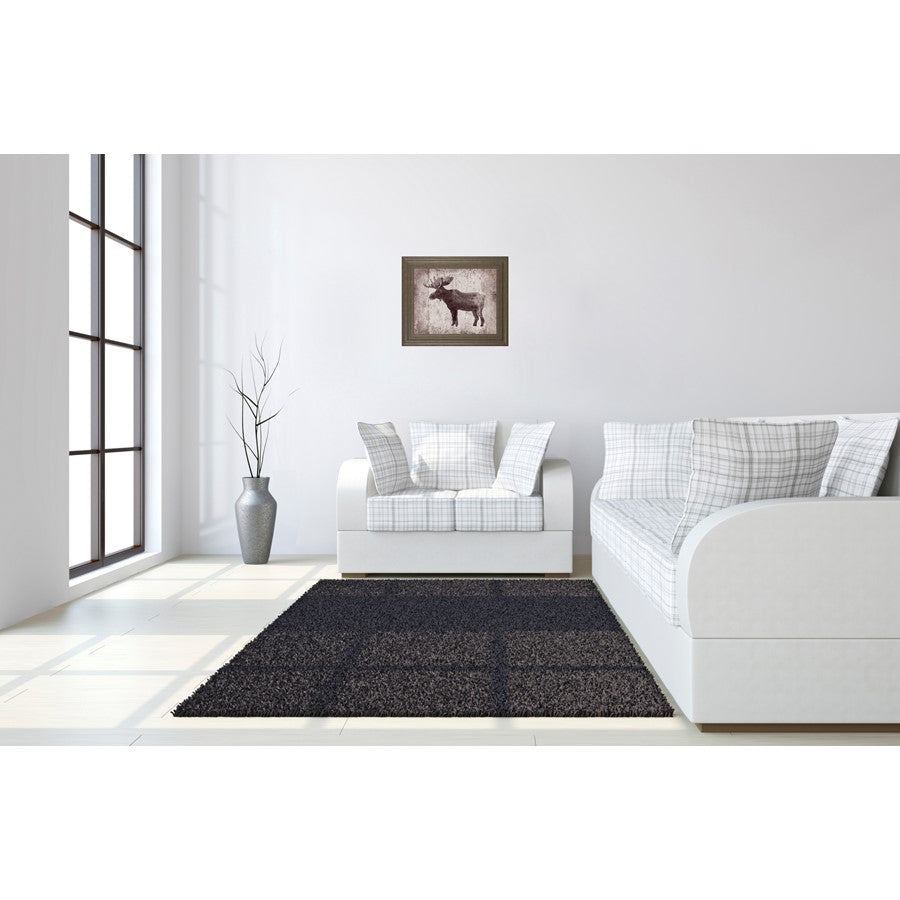 Classy Living Elk Silhouette Wall Art 26x22in | Contemporary Tranquil Ash MDF Frame | Living Room & Office Nature Decor | 1 x 26 x 22 in | Model 8533