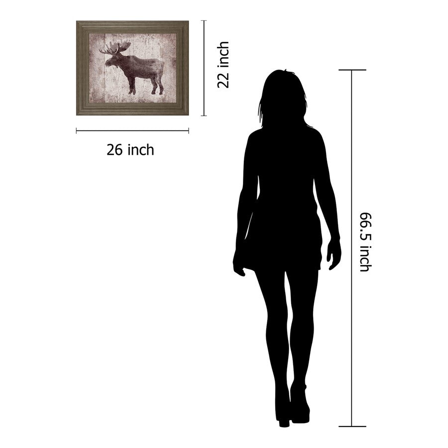 Classy Living Elk Silhouette Wall Art 26x22in | Contemporary Tranquil Ash MDF Frame | Living Room & Office Nature Decor | 1 x 26 x 22 in | Model 8533