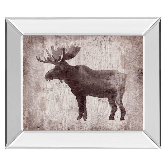 Classy Living Elk Silhouette Wall Art 26x22in | Contemporary Mirrored Frame | Living Room & Den Decor | 26 x 22 x 3 in | Model 8533MF