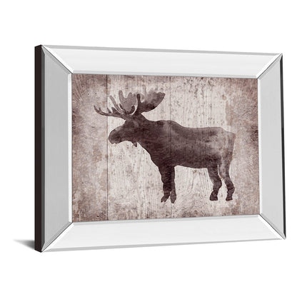 Classy Living Elk Silhouette Wall Art 26x22in | Contemporary Mirrored Frame | Living Room & Den Decor | 26 x 22 x 3 in | Model 8533MF