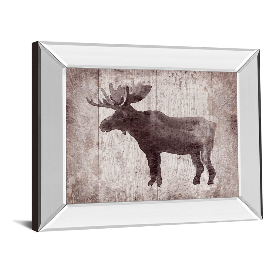Classy Living Elk Silhouette Wall Art 26x22in | Contemporary Mirrored Frame | Living Room & Den Decor | 26 x 22 x 3 in | Model 8533MF
