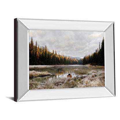 Classy Living Serene Canoe Dawn Wall Art 26x22in | Contemporary Mirrored Frame | Living Room & Office Decor | 26 x 22 x 3 in | Model 8547MF