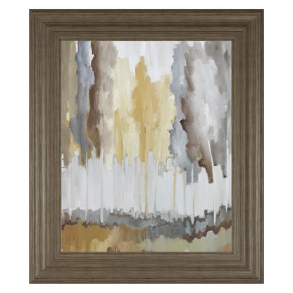 Classy Living Field Harmony Wall Art 22x26in | Contemporary Multicolor Abstract on Paper in Tranquil Ash MDF Frame | Living Room & Office | Model 8568