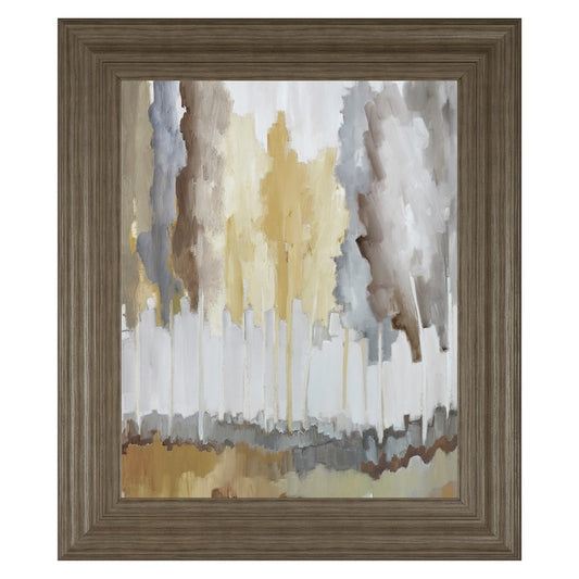 Classy Living Field Harmony Wall Art 22x26in | Contemporary Multicolor Abstract on Paper in Tranquil Ash MDF Frame | Living Room & Office | Model 8568