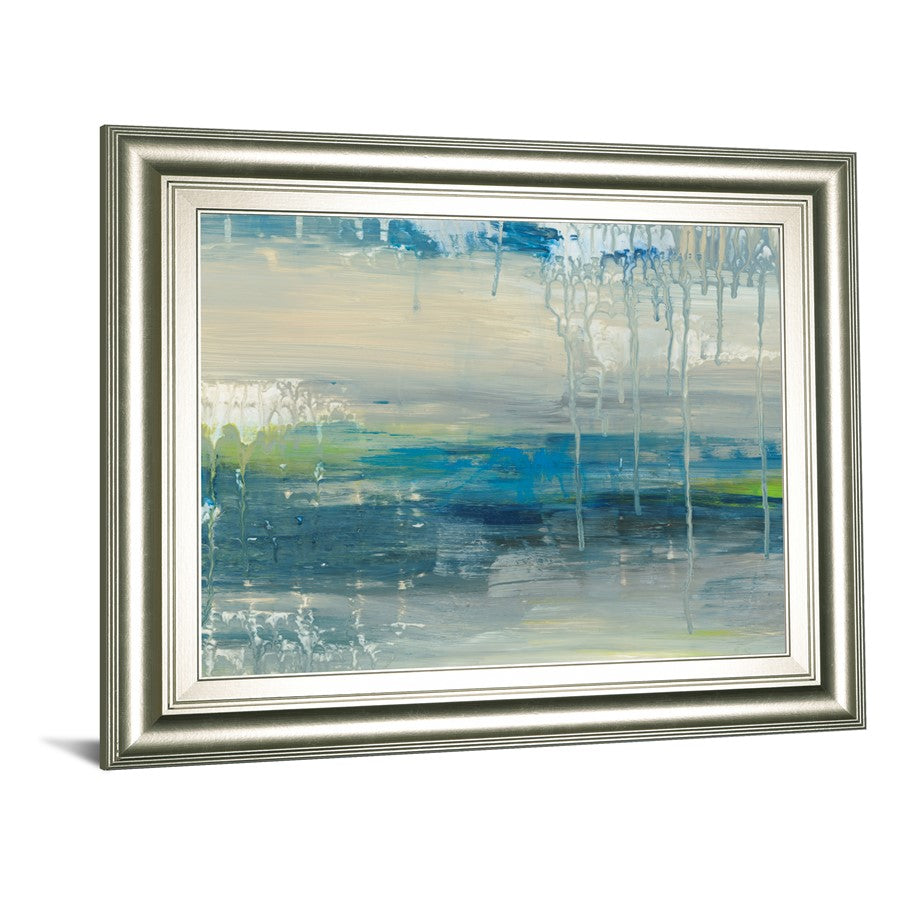 Classy Living Serene Drizzle 26x22in Wall Art | Contemporary Abstract Paper on MDF in Silver Serenity Frame | Living Room & Bedroom Tranquil | Model 8575