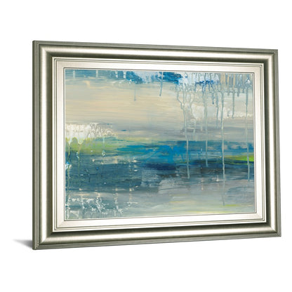 Classy Living Serene Drizzle 26x22in Wall Art | Contemporary Abstract Paper on MDF in Silver Serenity Frame | Living Room & Bedroom Tranquil | Model 8575
