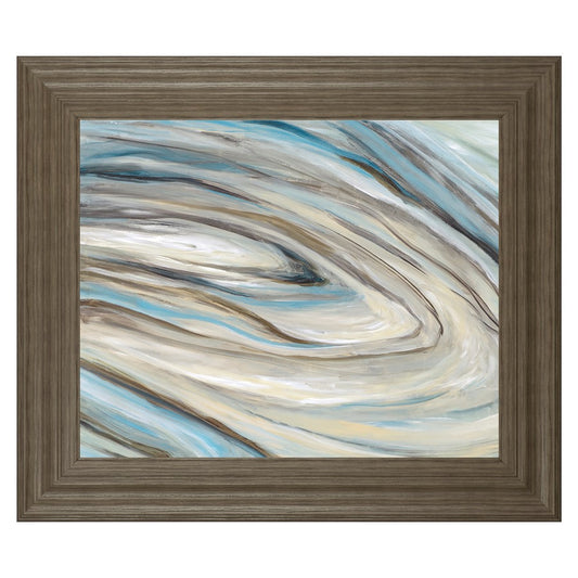 Classy Living Tranquil Flow 26x22in Wall Art | Contemporary Abstract Blue Beige Brown White | Living Room Office Bedroom Decor | 26 x 22 x 1 | Model 8578